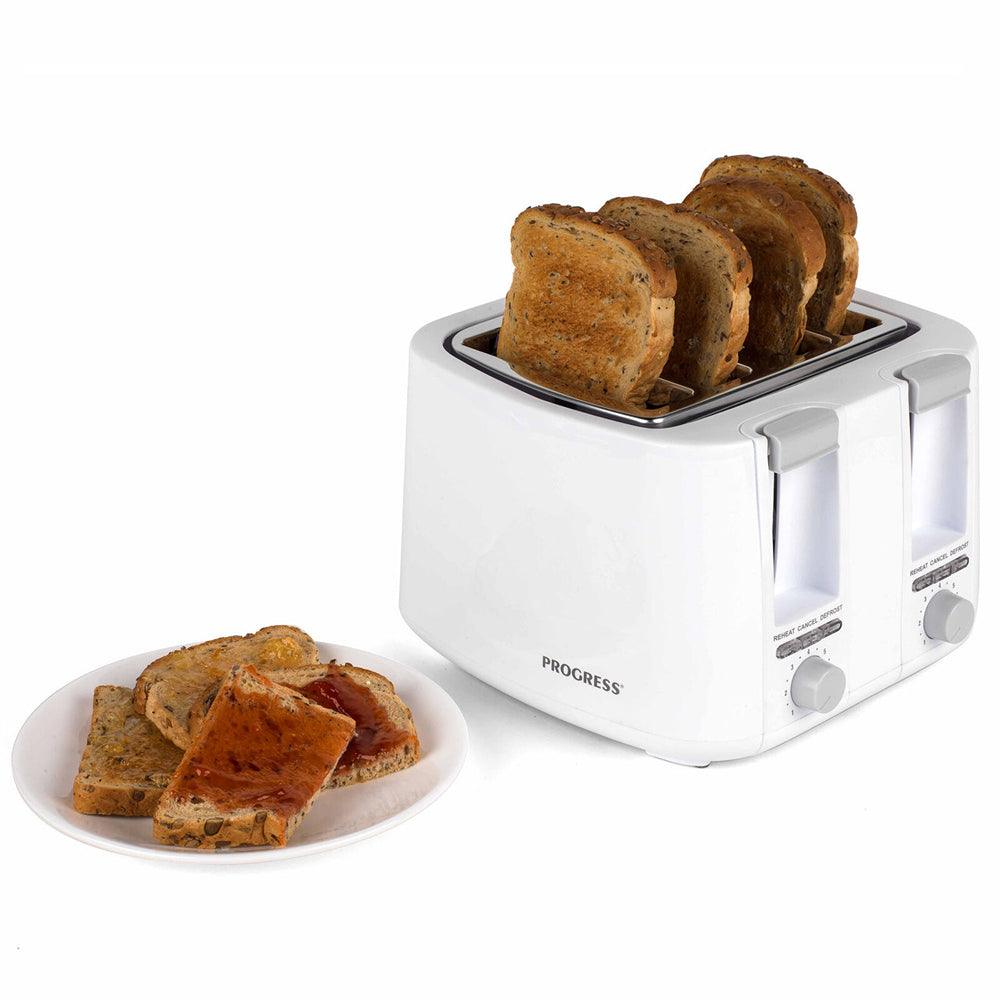 Progress White 4 Slice Toaster | 1500W - Choice Stores