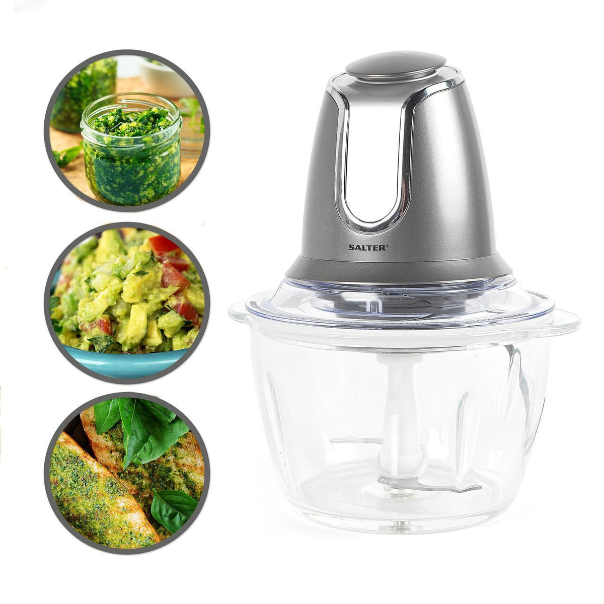 Progress Shimmer Glass Chopper with Stainless Steel Blade | 500W - Choice Stores