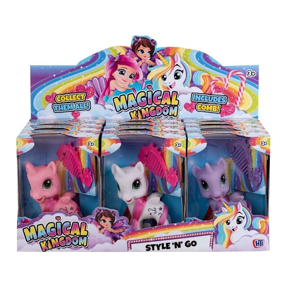 Magical Kingdom Style and Go Unicorn Pony Toy | Assorted Designs, Comb