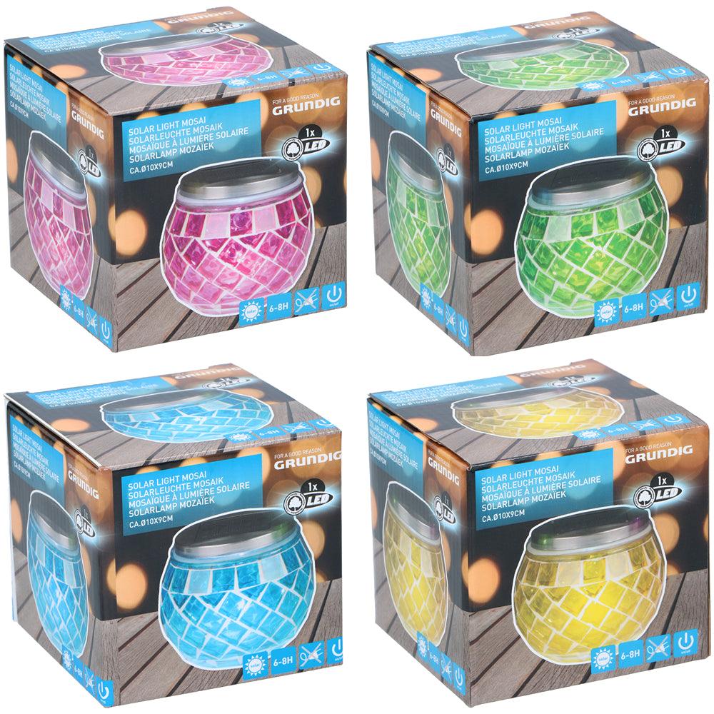 Grundig Solar LED Mosaic Ball Light | Assorted Colour | 10 x 9cm - Choice Stores