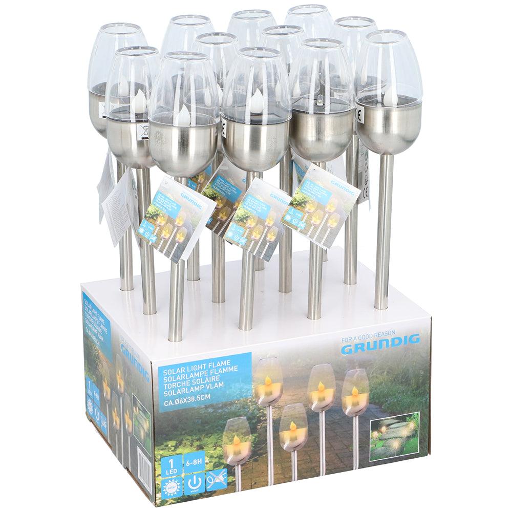 Grundig Solar LED Flame Candle Light | 38cm - Choice Stores