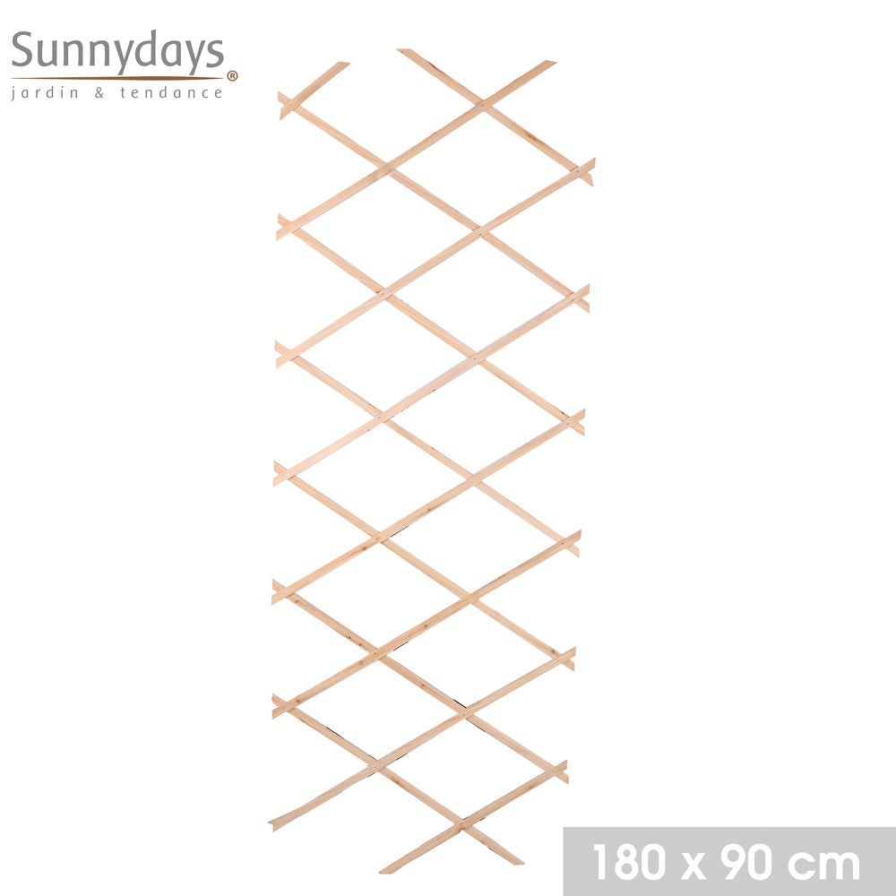Sunnydays Natural Wood Extendable Lattice - 180 x 90 cm