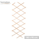 Sunnydays Natural Wood Extendable Lattice - 180 x 90 cm