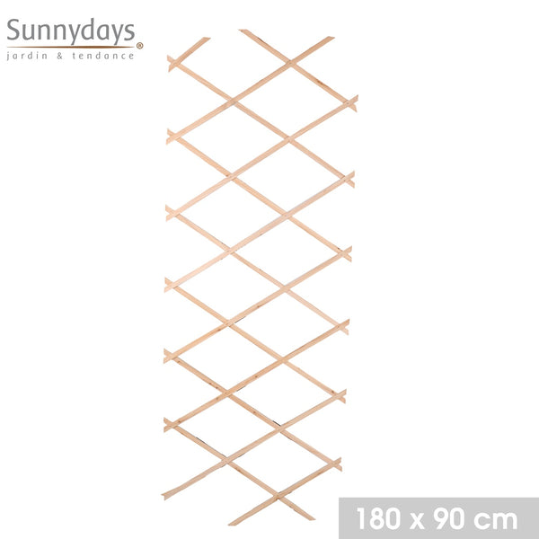 Sunnydays Natural Wood Extendable Lattice - 180 x 90 cm