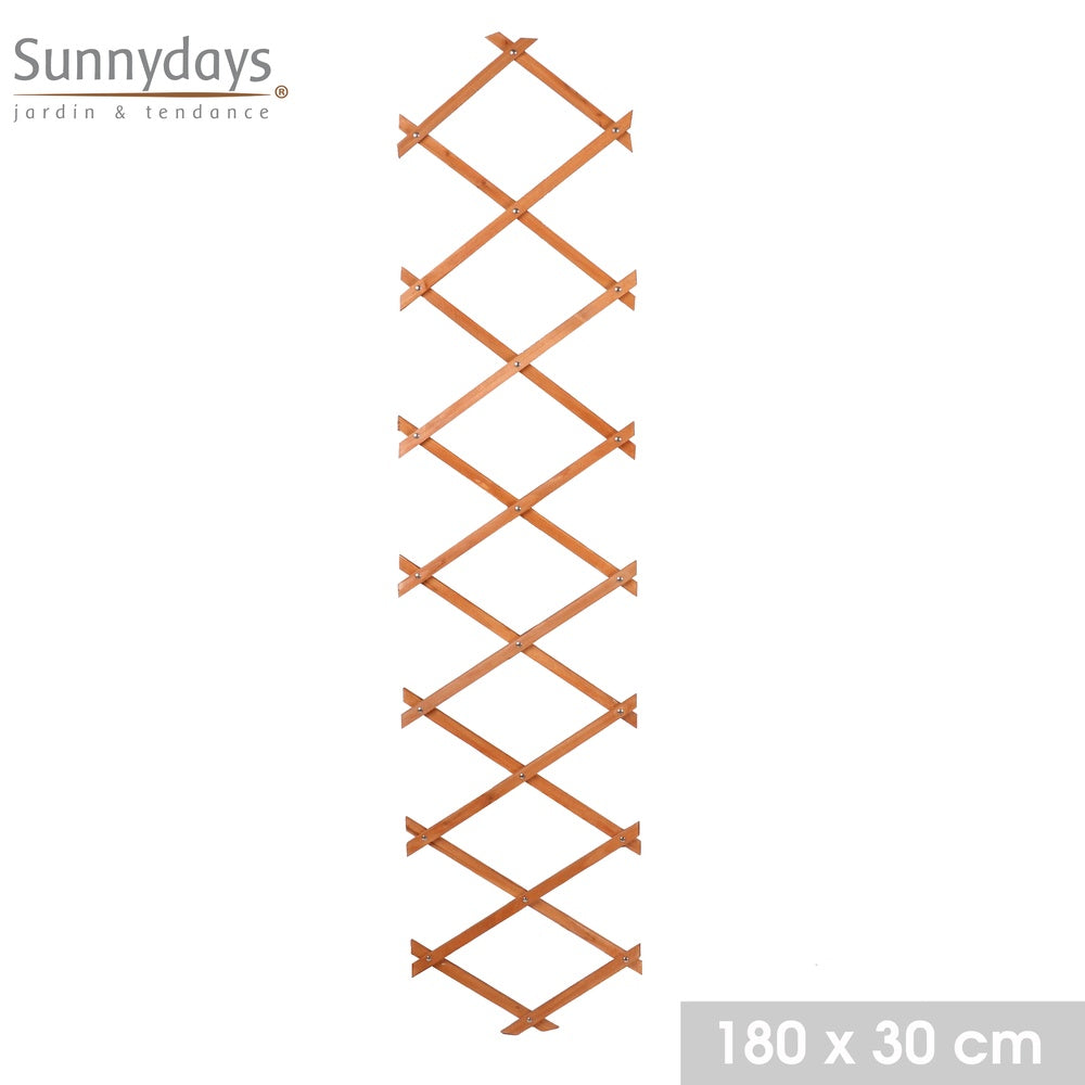 Sunnydays Wood Extendable Lattice - Red - 180 x 30 cm