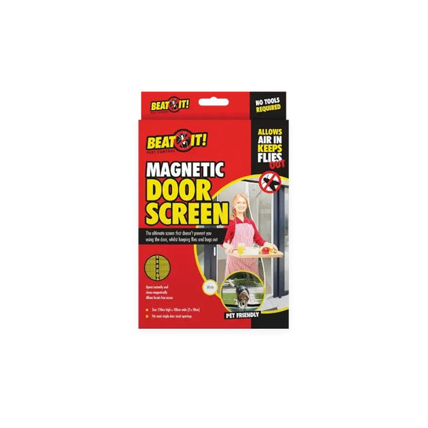 Beat It White Magnetic Insect Door Screen | Pet-Friendly, 210 x 100cm