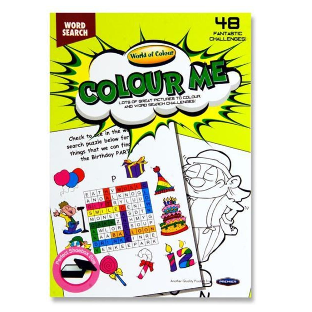 World of Colour A5 Word Search Colouring Book | 48 Page