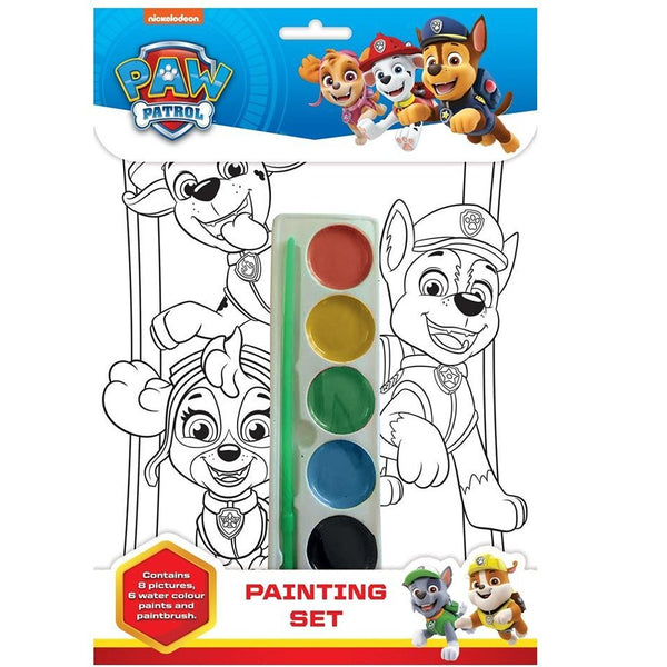 Paw Patrol Colouring Set Watercolour Kit | 6 Paints, Slim Brush, Palette