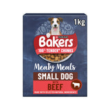 Bakers Meaty Meals Beef Dog Food | Small Dogs, Tender Chunks, 1kg