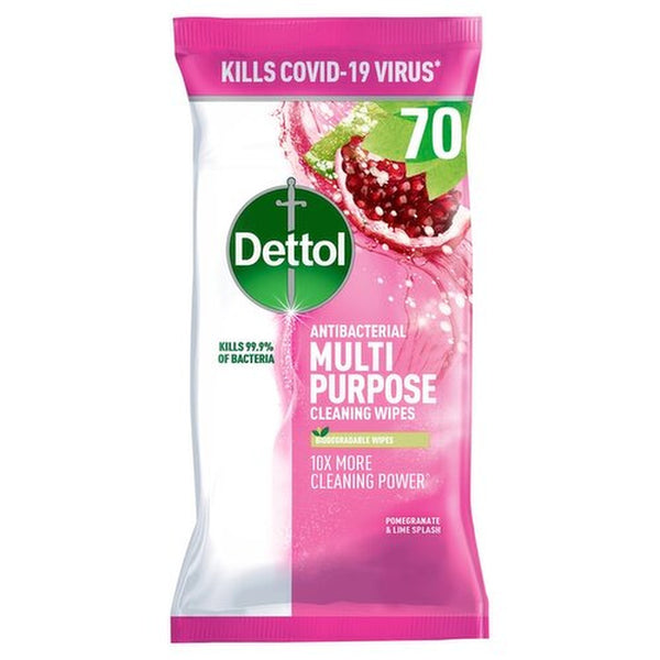 Dettol Antibacterial Pomegranate Wipes | 70 Pack