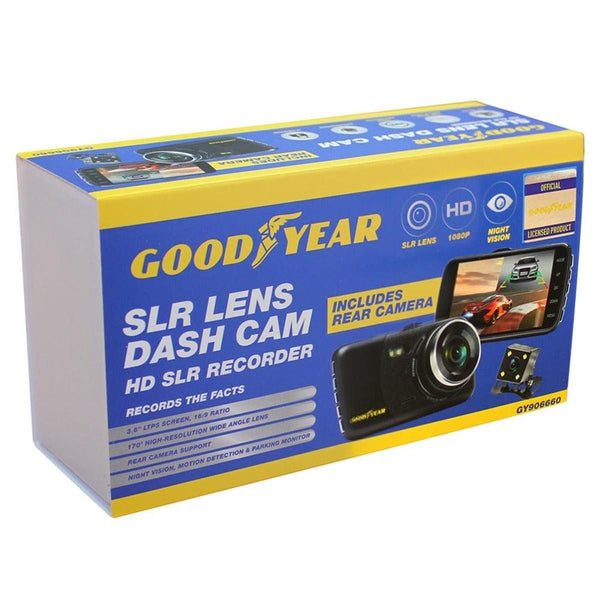 Goodyear Dash Cam with Reverse Camera | Night Vision & Motion Detection