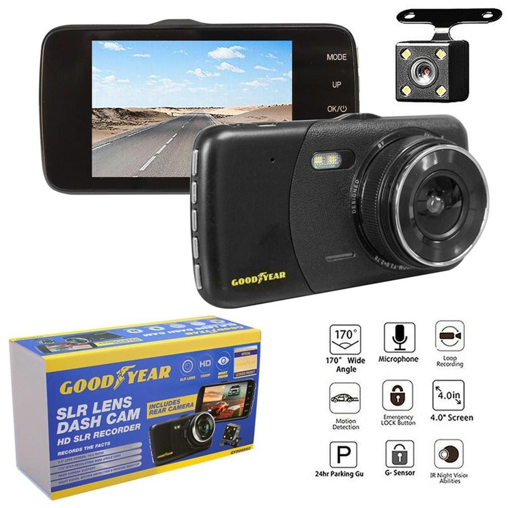 Goodyear Dash Cam with Reverse Camera | Night Vision & Motion Detection