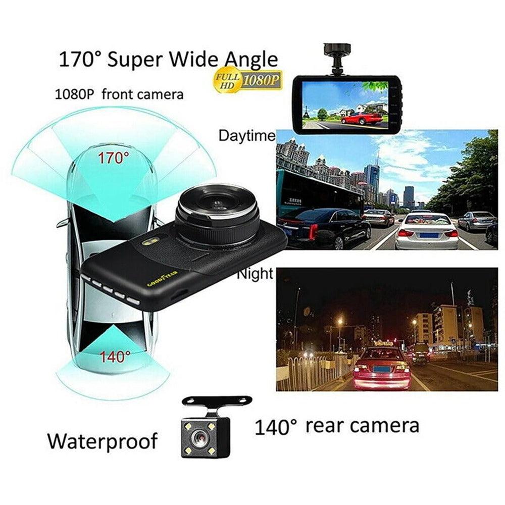 Goodyear Dash Cam with Reverse Camera | Night Vision & Motion Detection