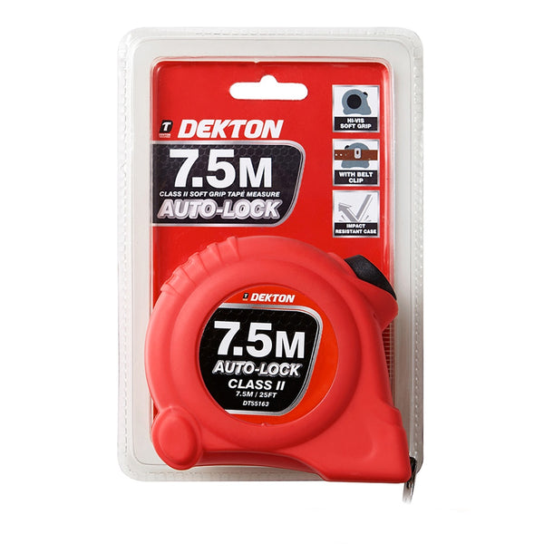 Dekton Hi Vis Tape Measure 7.5m X 25mm Soft Grip