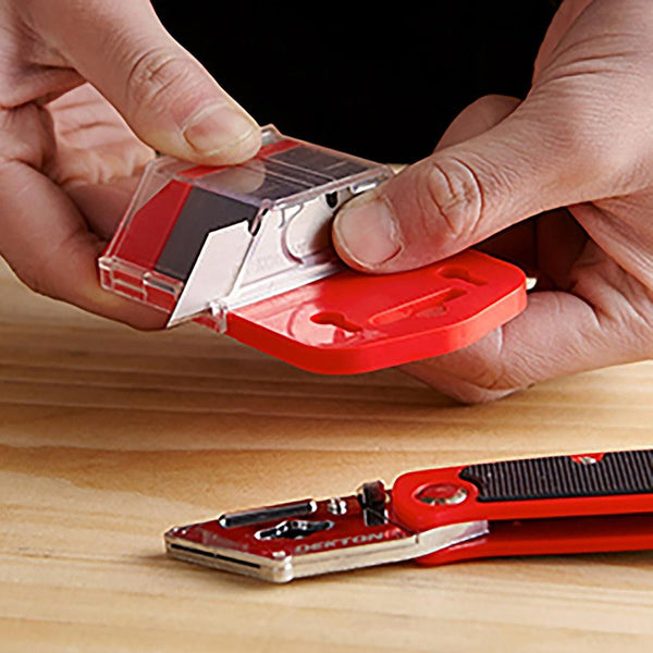 Dekton 50pc Carbon Steel Utility Blades | Compact Design with Integrated Blade Storage