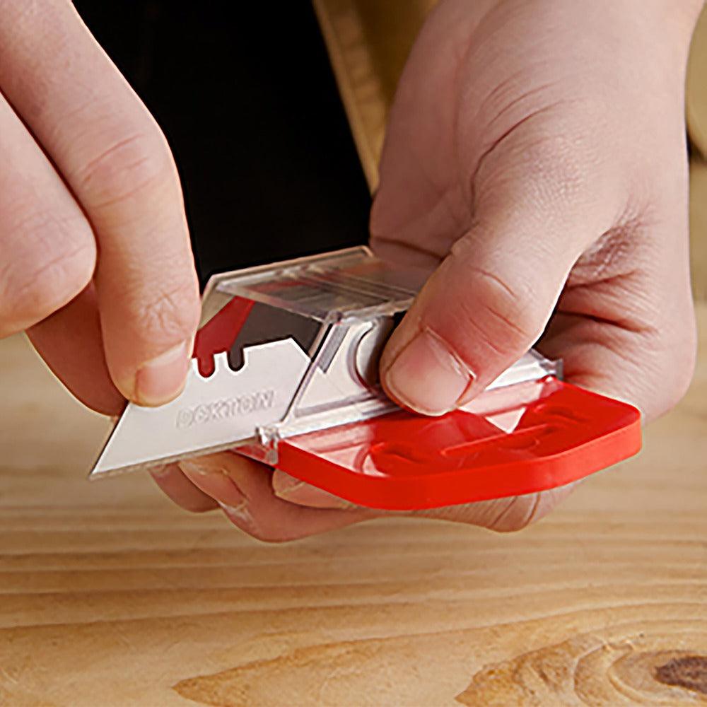 Dekton 50pc Carbon Steel Utility Blades | Compact Design with Integrated Blade Storage