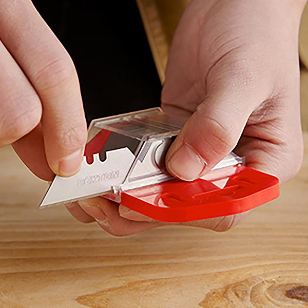 Dekton 50pc Carbon Steel Utility Blades | Compact Design with Integrated Blade Storage