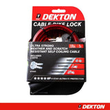 Dekton Ultra-Strong Bike Lock | 12mmx1M | Weather-Resistant, Scratch-Resistant, Self-Coiling Cable