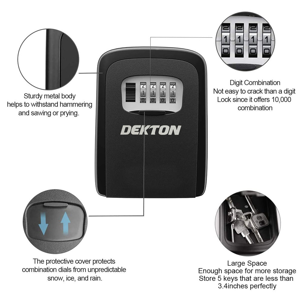 Dekton 4 Digit Combination Key Safe Box