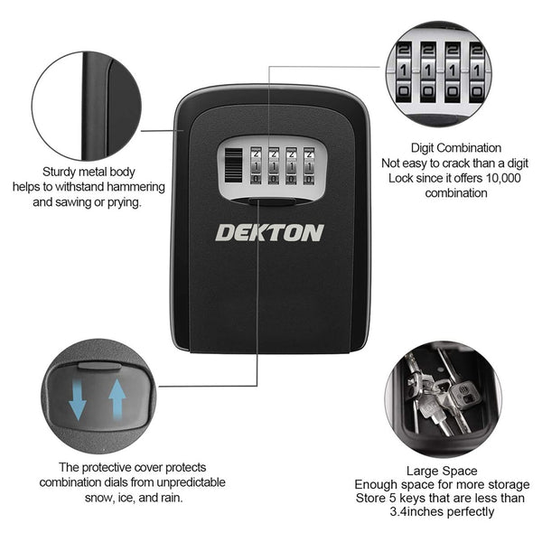 Dekton 4 Digit Combination Key Safe Box