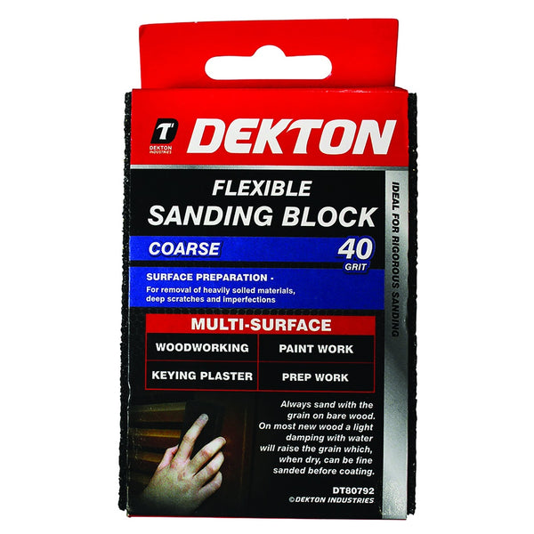 Dekton Flexible Sanding Block - Coarse 40 Grit