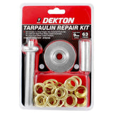 Dekton Comprehensive Tarpaulin Repair Kit | 63-Piece, Zinc and Brass Components