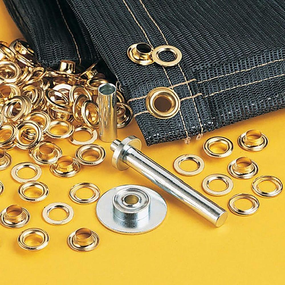 Dekton Comprehensive Tarpaulin Repair Kit | 63-Piece, Zinc and Brass Components