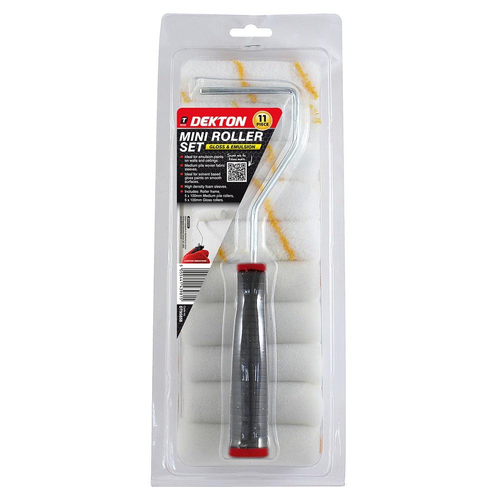 Dekton High-Quality 11pc Mini Roller Set | Ergonomic Handle, Compact Design