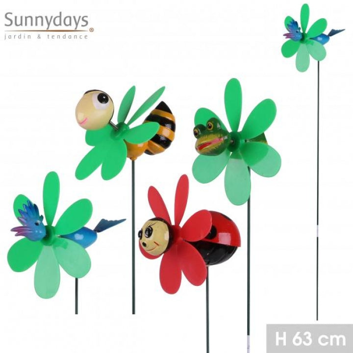 Sunnydays Vibrant Garden Bugs Wind Spinners | Weather-Resistant, 63cm Tall