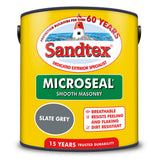 Sandtex Slate Grey Smooth Masonry Paint | 2.5L, 15 Year Durability
