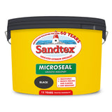 Sandtex Microseal Smooth Black Exterior Masonry Paint | 10L, 15 Year Durability