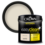 Crown Paint Easyclean Almond Cream Kitchen Emulsion Paint | 2.5L, Washable Matt