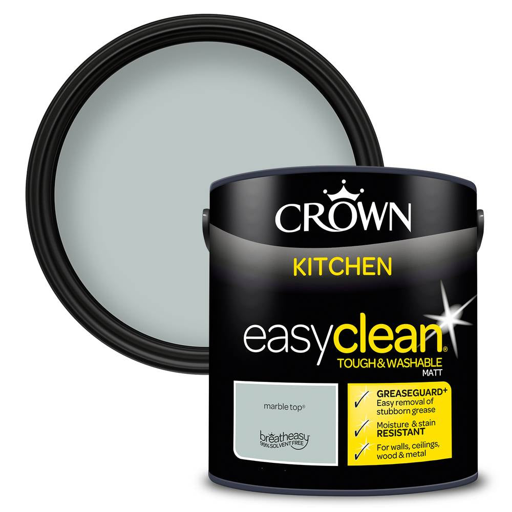 Crown Paint Easyclean Kitchen Marble Top Paint | 2.5L, Washable Matt