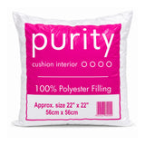 Purity 100% Polyester Square Cushion Filler Insert | 56 x 56cm, White