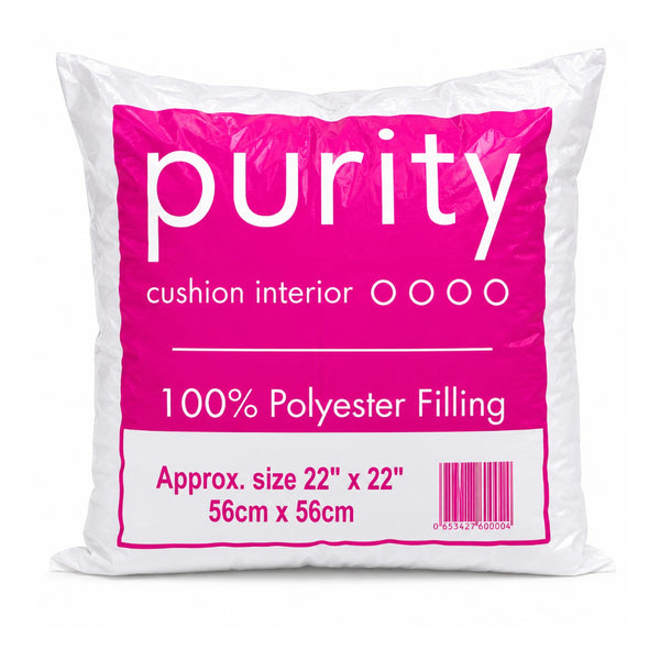 Purity 100% Polyester Square Cushion Filler Insert | 56 x 56cm, White
