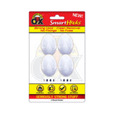 Strong as an Ox Round Adhesive Hooks | White, Removable, Pack of 4