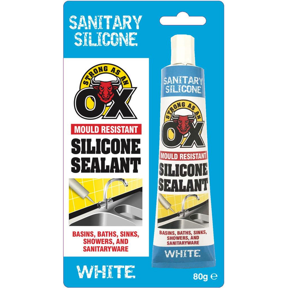 Strong as an Ox White Mould Resistant Silicone Sealant | 80g