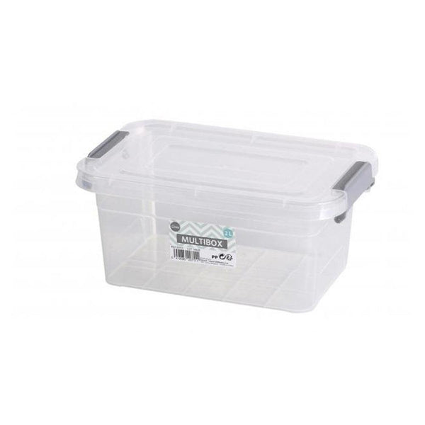 Urban Living Clear Plastic Smartbox with Clip | 2 LTR