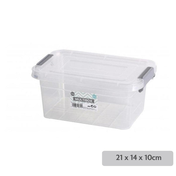 Urban Living Clear Plastic Smartbox with Clip | 2 LTR