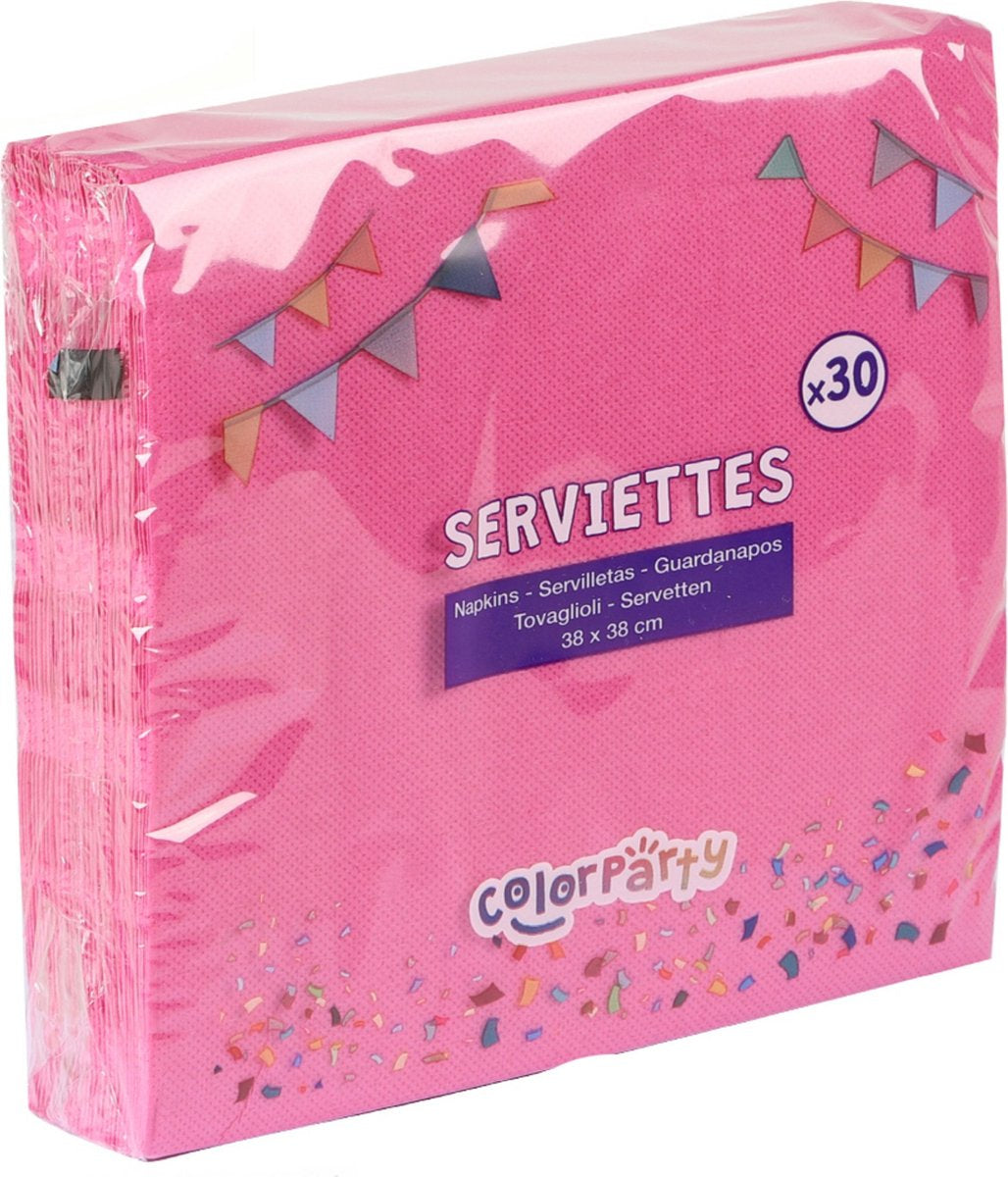 Colorparty Pink Paper Napkins | 30pc | 38 x 38 cm