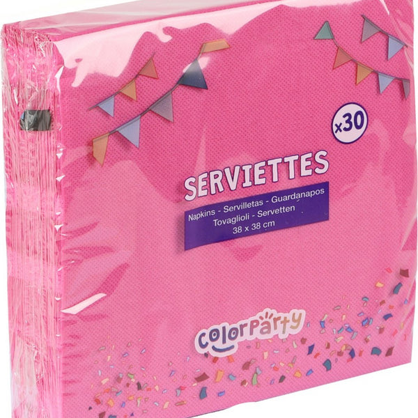 Colorparty Pink Paper Napkins | 30pc | 38 x 38 cm