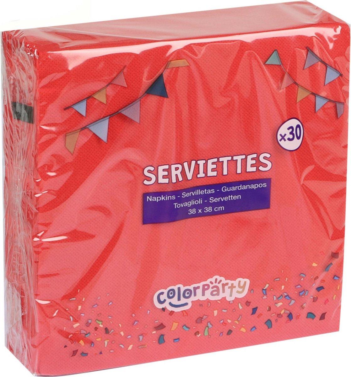 Colorparty Festive Red Paper Napkins | 30pc Set | 38 x 38 cm