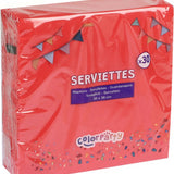 Colorparty Festive Red Paper Napkins | 30pc Set | 38 x 38 cm