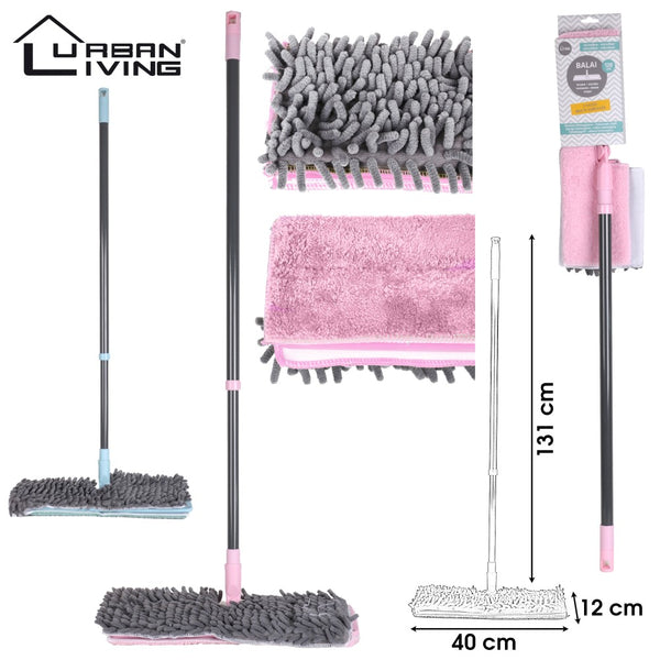 Urban Living Microfibre Double-Face Floor Cloths | Pastel | 131 cm Telescopic Handle