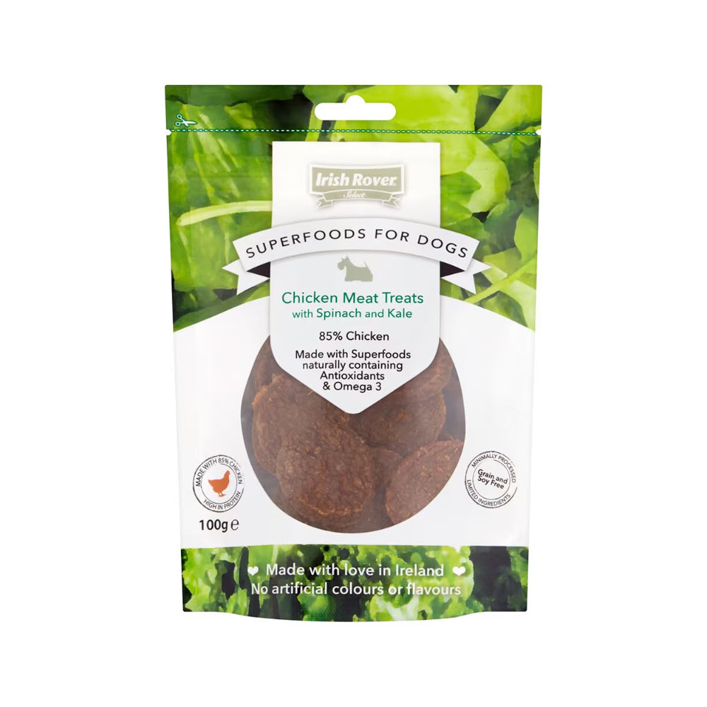 Irish Rover Superfood Chicken Dog Treats | Spinach and Kale, 100g