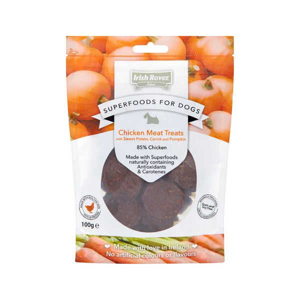Irish Rover Superfood Mini Burger Dog Treats | Chicken, Carrot & Pumpkin, 100g