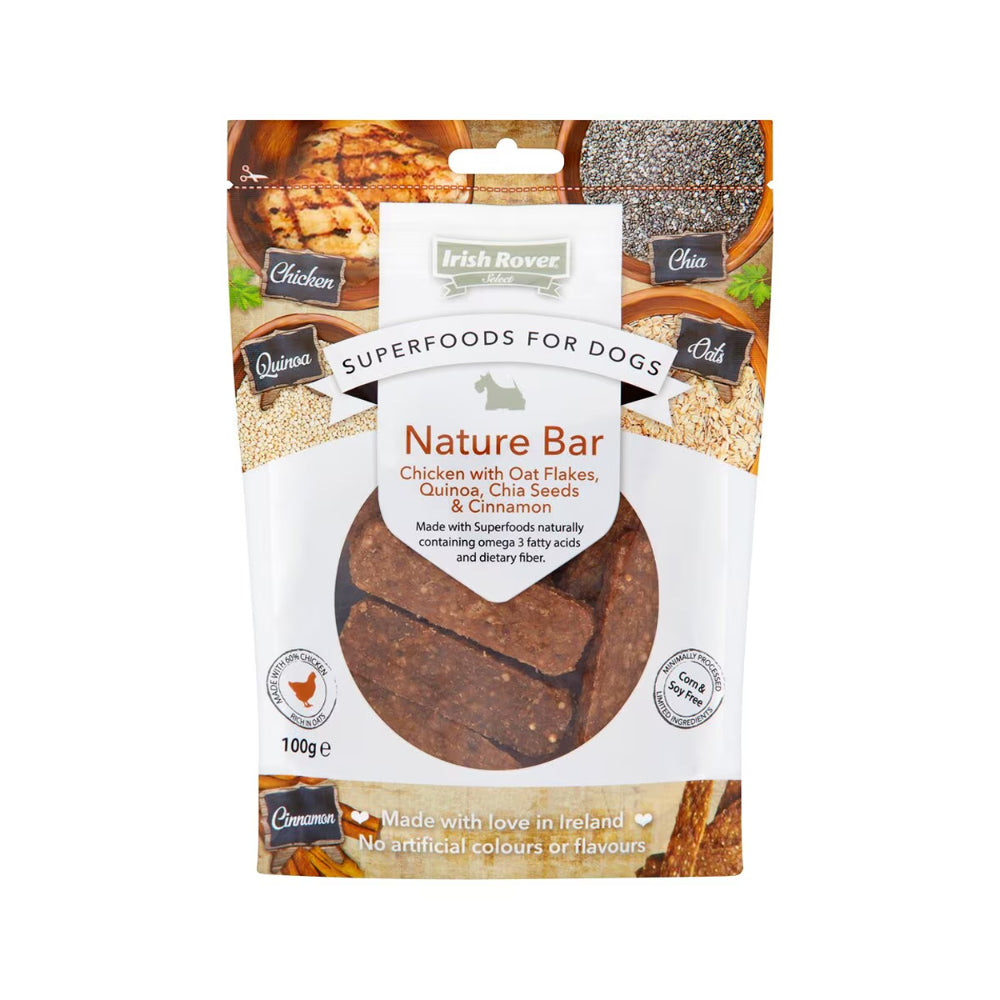 Irish Rover Superfood Nature Bar Dog Treat | Chicken Recipe, 100g