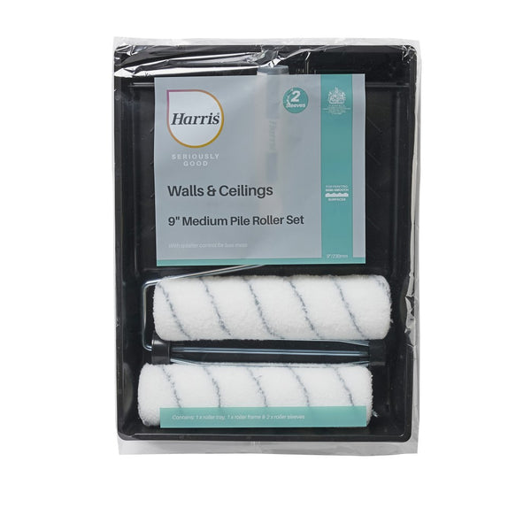 Harris Seriously Good Walls and Ceilings Paint Roller Set | 9in, Twin Sleeve