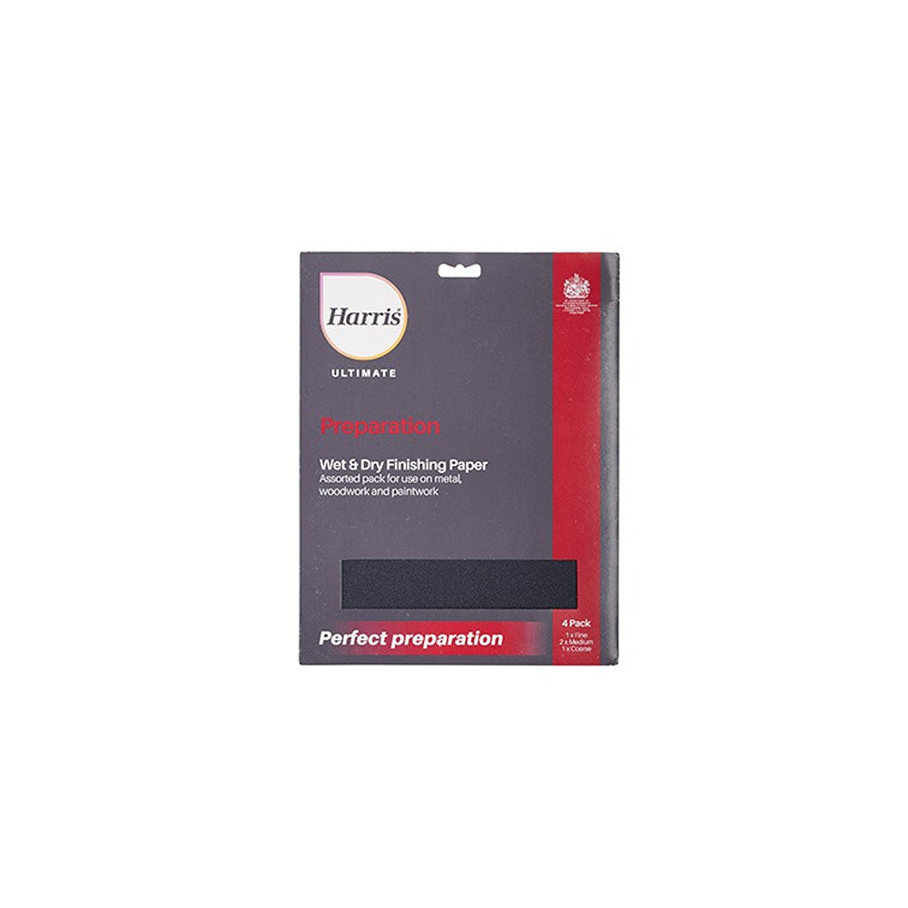 Harris Ultimate Preparation Wet &amp; Dry Finishing Paper | Assorted | Pack of 4
