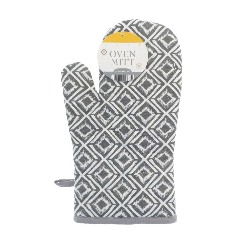 Country Club Oven Mitt - Thick Padded - Grey